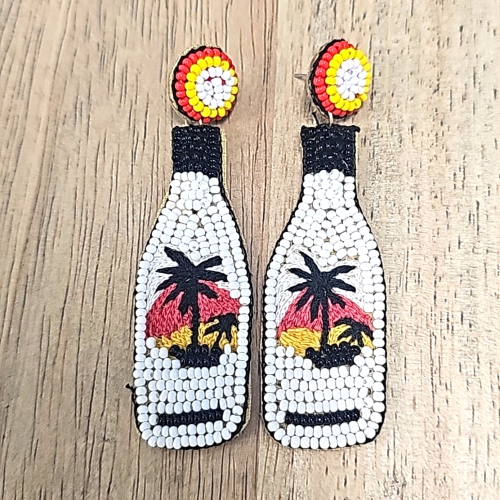 Rum seed bead earrings